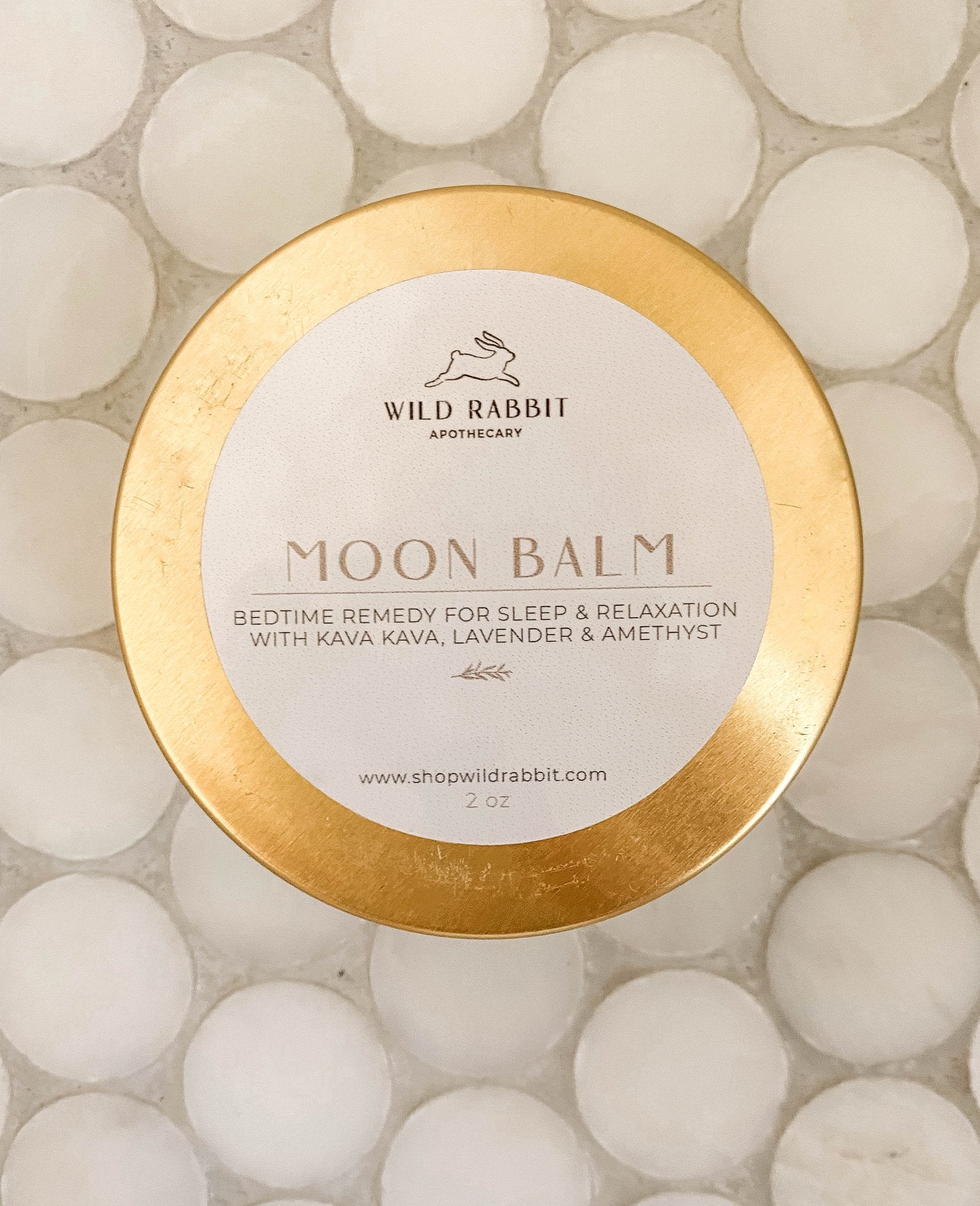Wild Rabbit Moon Balm: Bedtime Remedy for Sleep & Relaxation with Kava Kava, Lavender and Amethyst